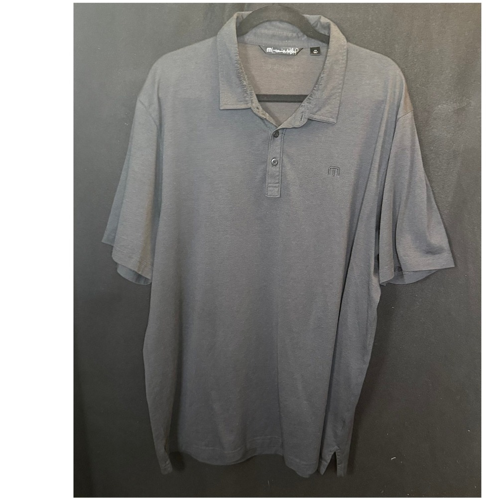Travis Mathew Mens‎ Polo Shirt XXL Gray Short Sleeve Golf Casual